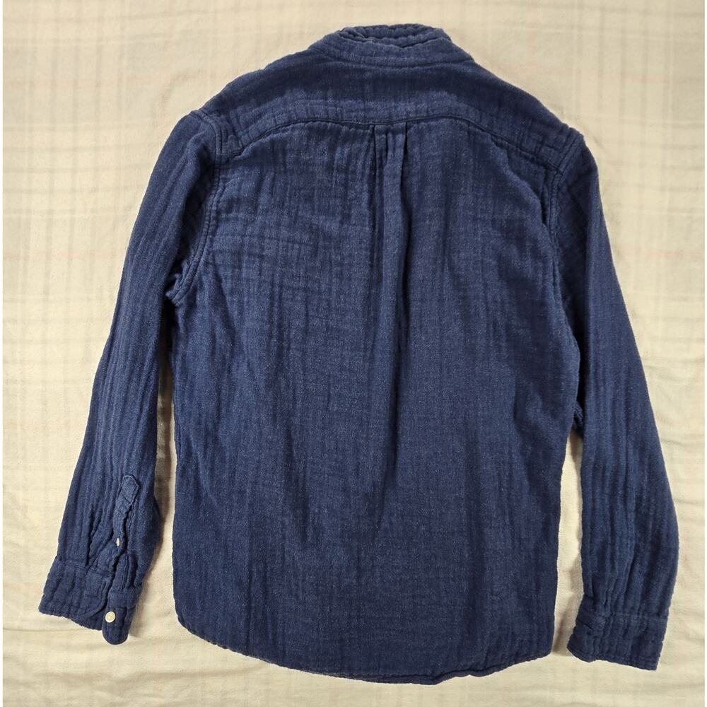 J Crew Mens Slim Double Weave 100% Cotton Shirt Gauzy Lightweight Blue M - Picture 2 of 10